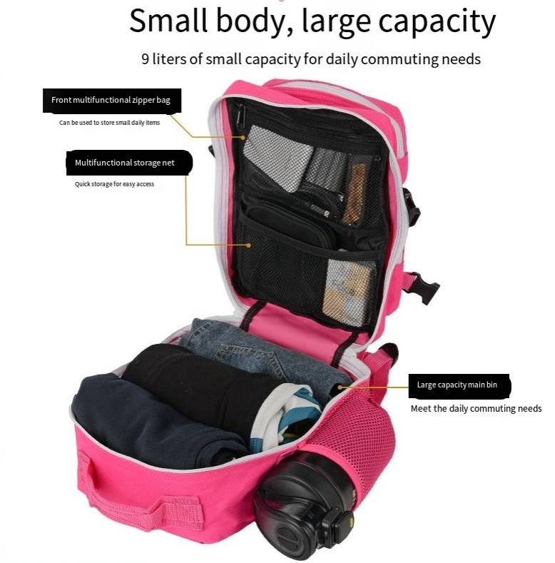 Mochila mini para niñas de 9L, mochila multifunción, mochila deportiva para fitness, montañismo y senderismo_voghion.com