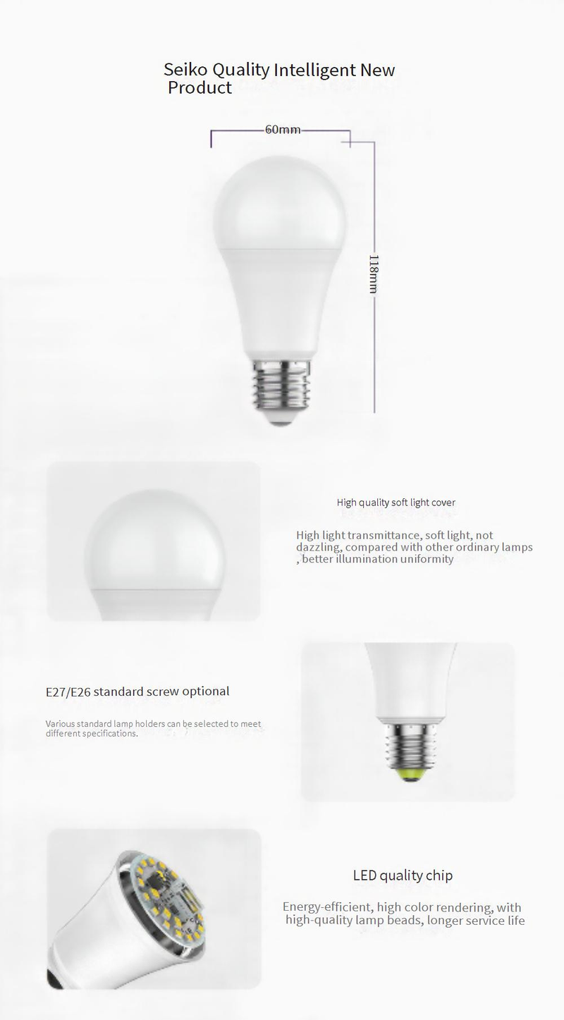 Luci e illuminazione Lampadina LED Bluetooth intelligente da 9 W Illuminazione d'atmosfera Scena confortevole e rilassante Regolazione gratuita Voce intelligente_voghion.com