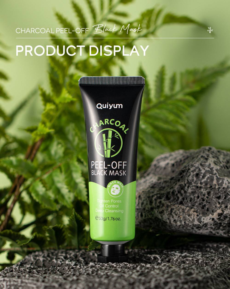 QUIYUM Maska za ljuštenje s bambusovim ugljenom, 50 g - za čišćenje pora, nanošenje na kožu s hidratantnom funkcijom_voghion.com