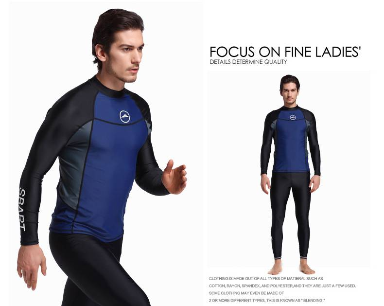 Diving Suit, Long-sleeved Swimsuit, Sun-protective Jellyfish Suit, Two-piece Men's Snorkeling And Surfing Suit, Quick-drying Top_voghion.com