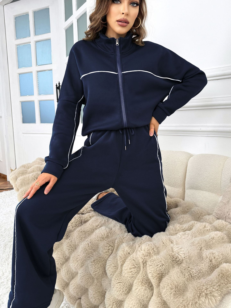 Vêtements pour femmes Mode décontractée Vêtements de sport simples Pantalons Costume deux pièces_voghion.com
