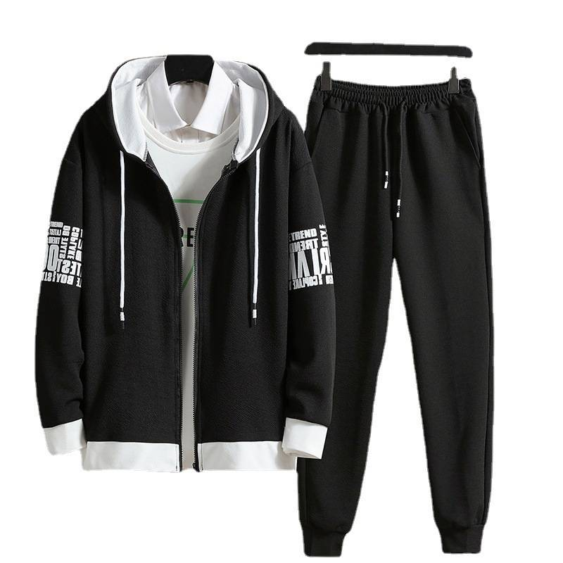 Men's Streetwear Hoodie & Jogger Set – Anti-Static Two-Piece Lounge Outfit (S-3XL, 90% Polyester, Drop-Shoulder, Metro Commuter Core)_voghion.com