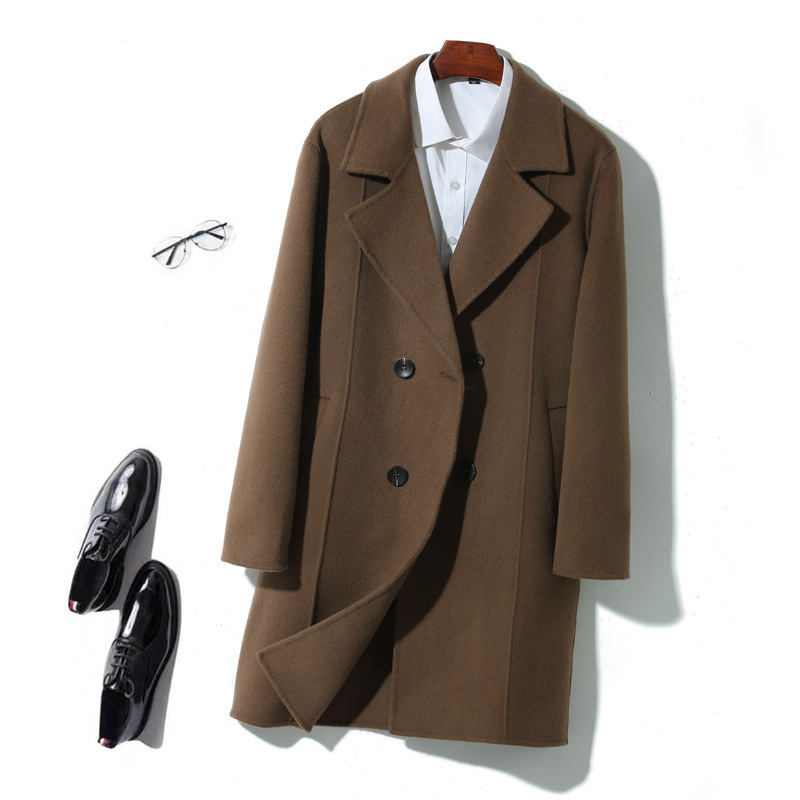 Men’s Double-Breasted Wool Peacoat – 100% Pure Wool British-Style Trench Coat– Casual Long Coat For Autumn & Winter_voghion.com