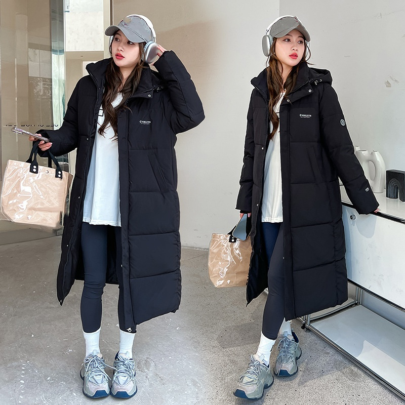 "Oversized Hooded Winter Coat For Women – Mid-Length Quilted Puffer Jacket (Polyester Shell, 5 Colors, 5 Sizes, Korean-Student Style)"_voghion.com