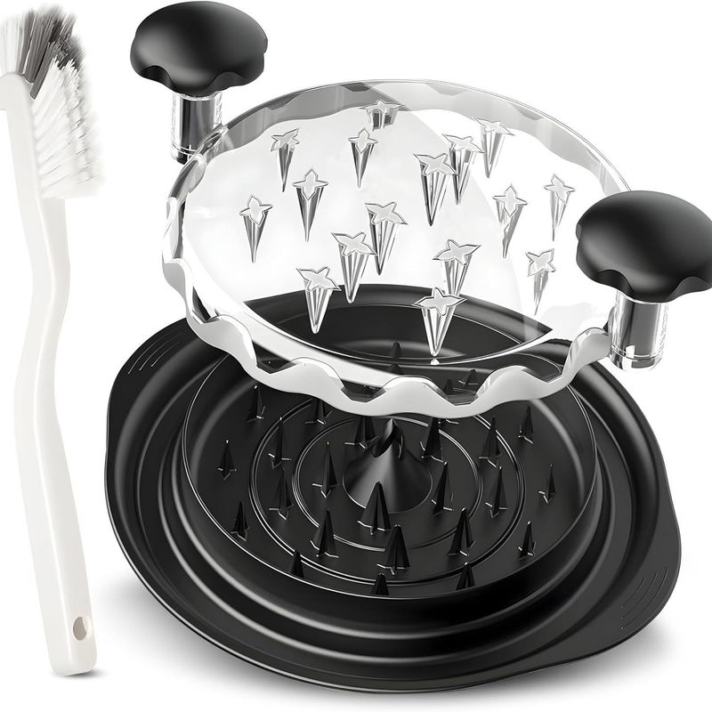 Hachoir à viande multifonction – Extracteur manuel pour poulet, porc et bœuf avec couvercle transparent (3 couleurs)_voghion.com