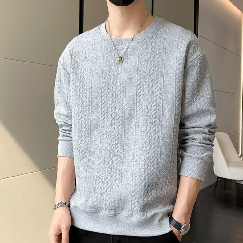 Herren Cord Langarmpullover – Leichtes Frühlings-Essential, Rundhalsausschnitt, minimalistische Streetwear (M-5XL, atmungsaktiv, Lagenlook-fähig)_voghion.com