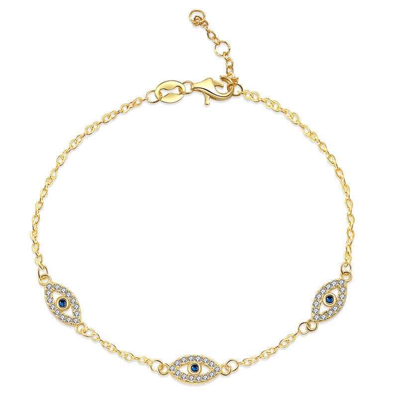 Braccialetto di lusso in argento puro con diamanti e luce, serie Demon Eye, per donna, stile Ins, molto venduto_voghion.com