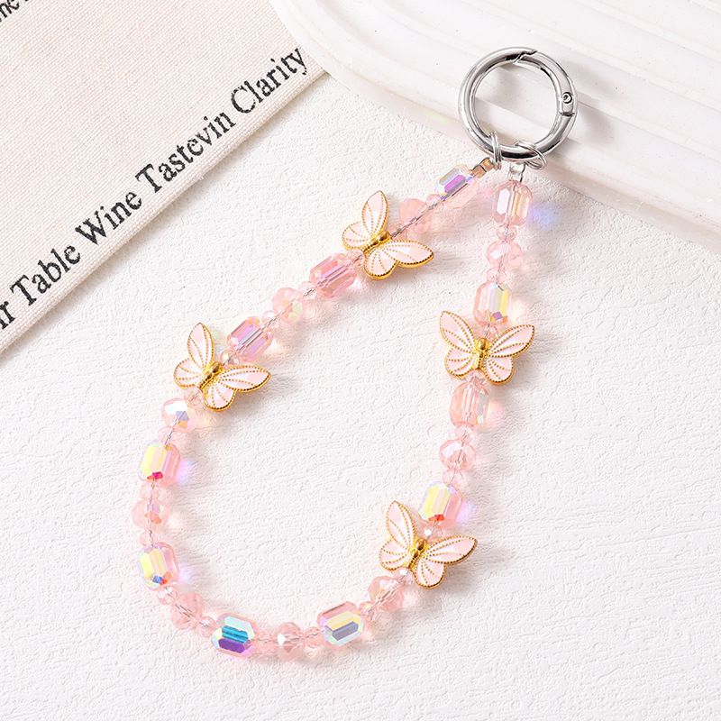 High-end Fairy Crystal Beaded Bag Decoration Alloy Butterfly Pendant Niche Ins Phone Chain_voghion.com