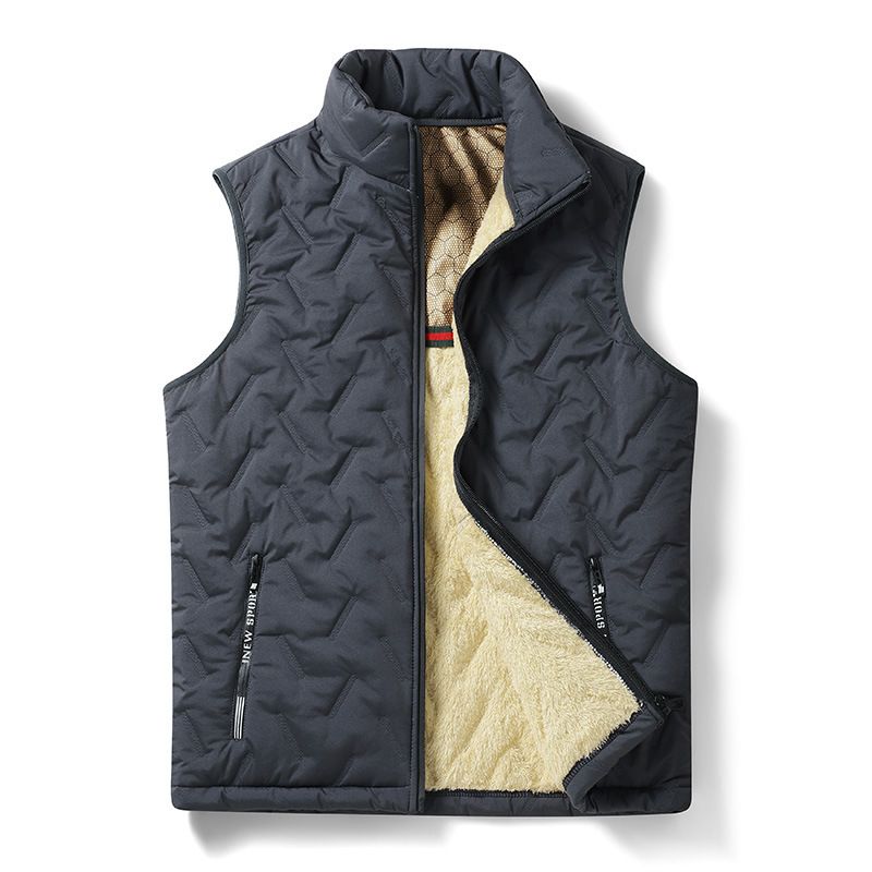 Herren-Arbeitsweste aus verdickter Lammwolle mit Ultraschall-Fleece-Futter aus Graphen_voghion.com