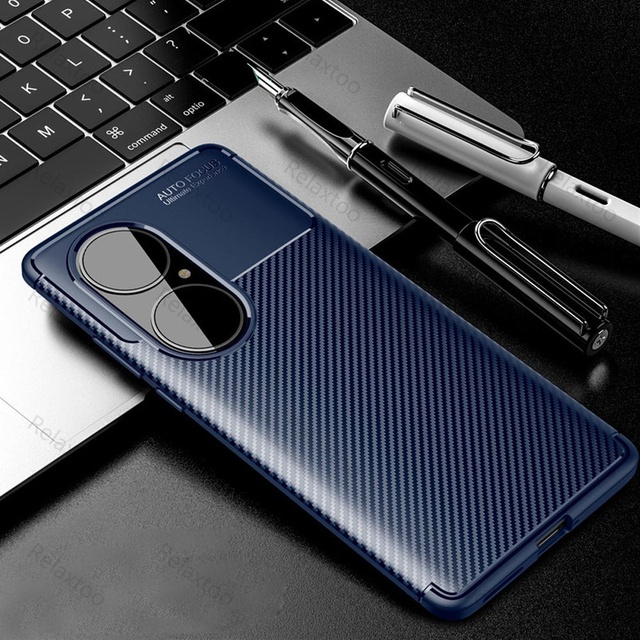 Huawei P50 Pro P40 Pro Plus P30 Lite hoesje Slank dun zacht koolstofvezel siliconen TPU-hoesje_voghion.com