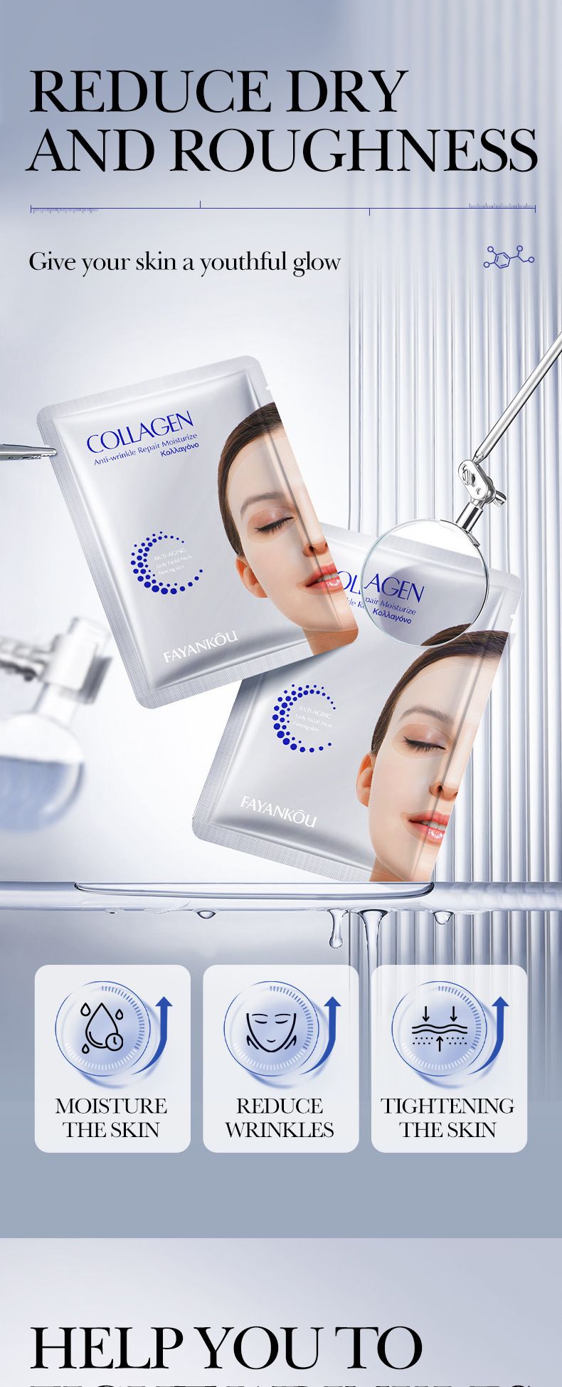 Full English Collagen Anti-Wrinkle FAYANKOU Moisturizing Hydrating Mask_voghion.com