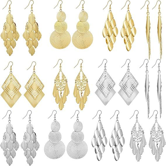 Orecchini a farfalla con foglia in lega di metallo, orecchini creativi con foglia in metallo cavo alla moda e personalità_voghion.com