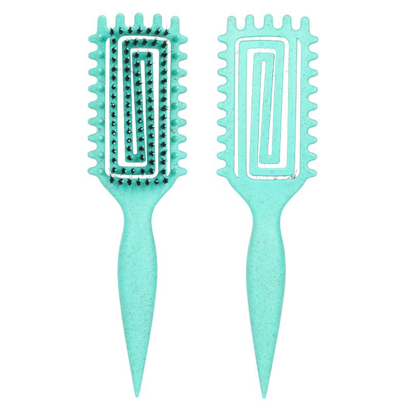 Peines Peine rebotador Rizador Definición Peinado Hogar Peine hueco Cabello rizado Seco y húmedo Peine de masaje de doble uso_voghion.com