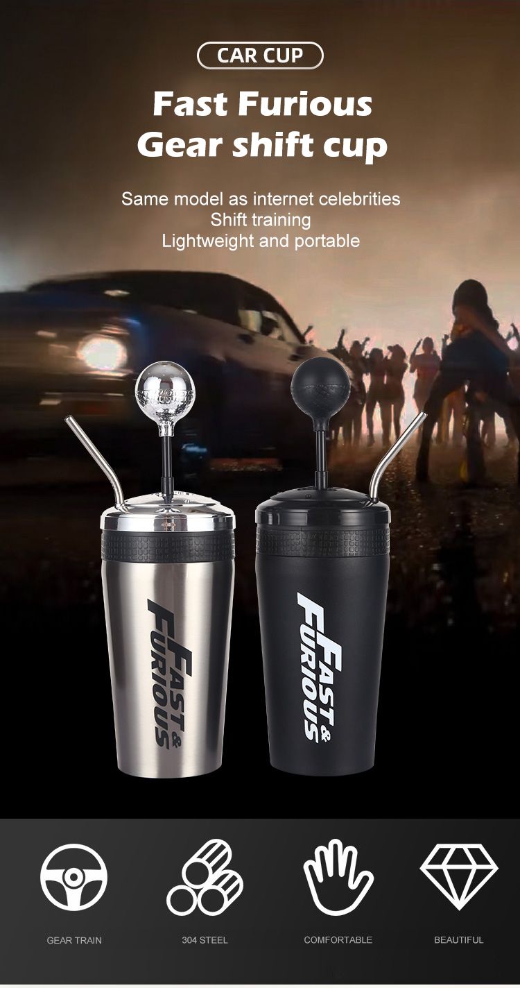 Auto-Getränkehalterflasche - 500 ml mit Strohhalm_voghion.com