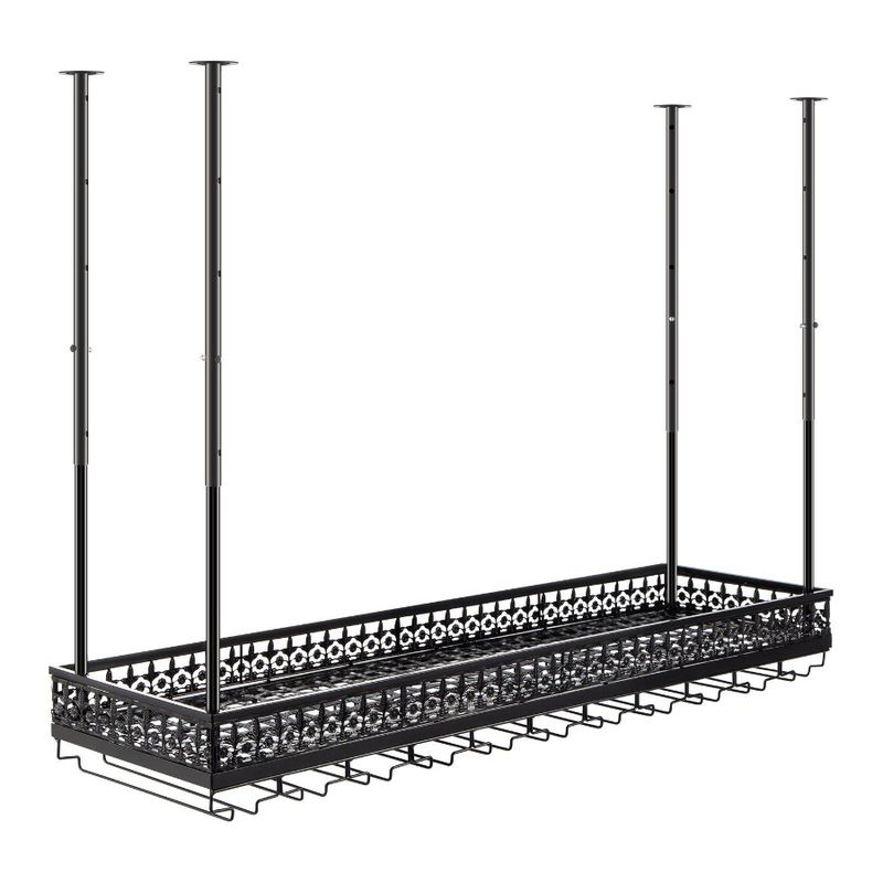 Rack Height Rack Glass Hanging 13 Inch 46.9 Rack Hanging Wine Adjustable Inch Wine Glass Black 18.935.8 X Wine Cabinet Ceiling_voghion.com