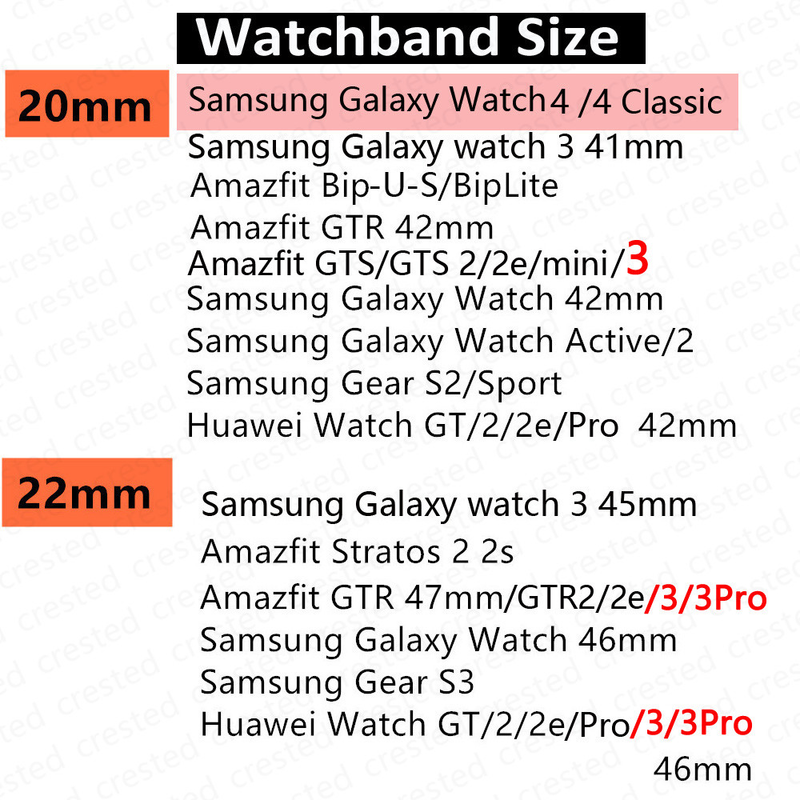 Cinturino Solo Loop intrecciato da 20mm 22mm per orologio Samsung Galaxy 4 classico cinturino per orologio intelligente in nylon Active 2 cinturino Amazfit bip_voghion.com