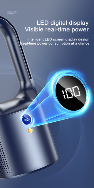 Xiaomi Home Use Electric Bladeless Table Fan Cooler USB Charging Portable Wireless Mini Cooling Fan Ultra Quiet LED Night Light_voghion.com