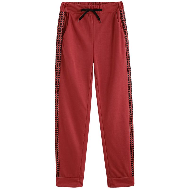 Damer långa sport Casual Zip Patchwork Rutig kostym_voghion.com