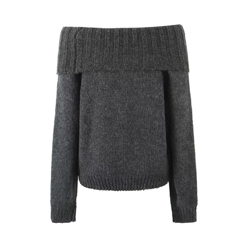 2024 Herbst neuer urbaner Stil, vielseitiger russischer Off-Shoulder-Pullover, Strickpullover_voghion.com