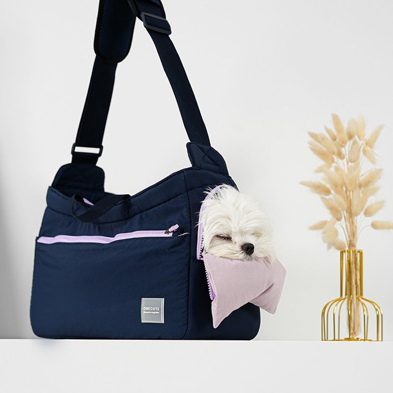 Bolso bandolera para mascotas, portátil, de malla, para exteriores, estilo coreano, para gatos y perros, ideal para llevar al hombro o al aire libre._voghion.com