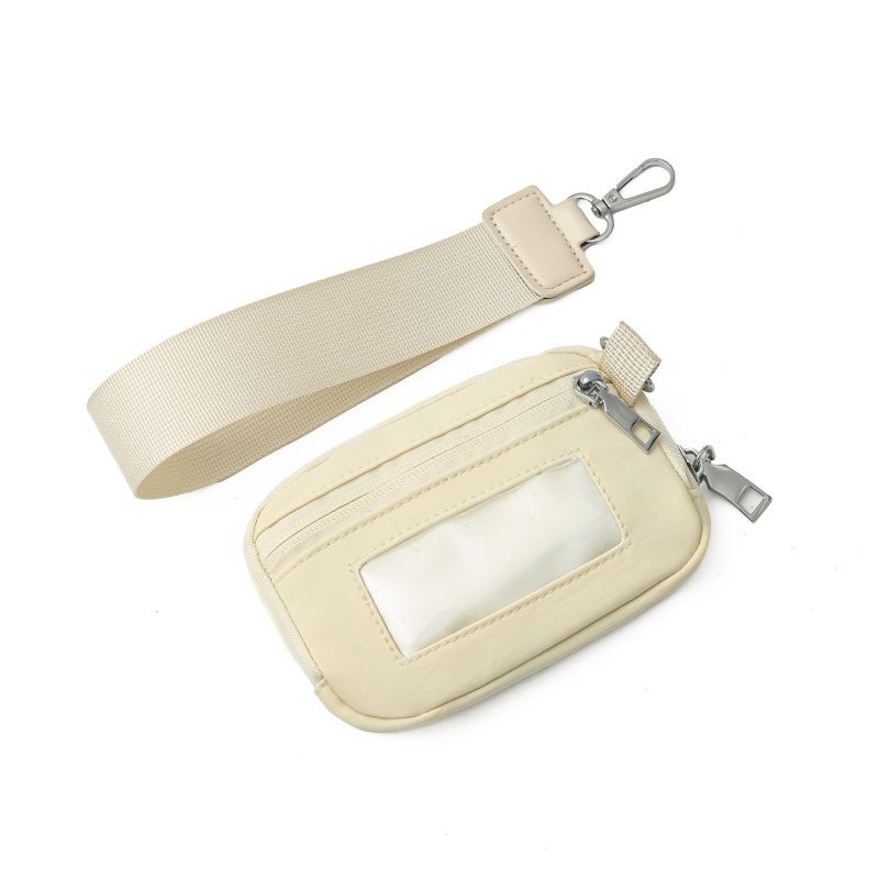 Minimalist Waterproof Nylon Small Wallet Multifunctional Card Holder Keychain Women's Coin Purse_voghion.com