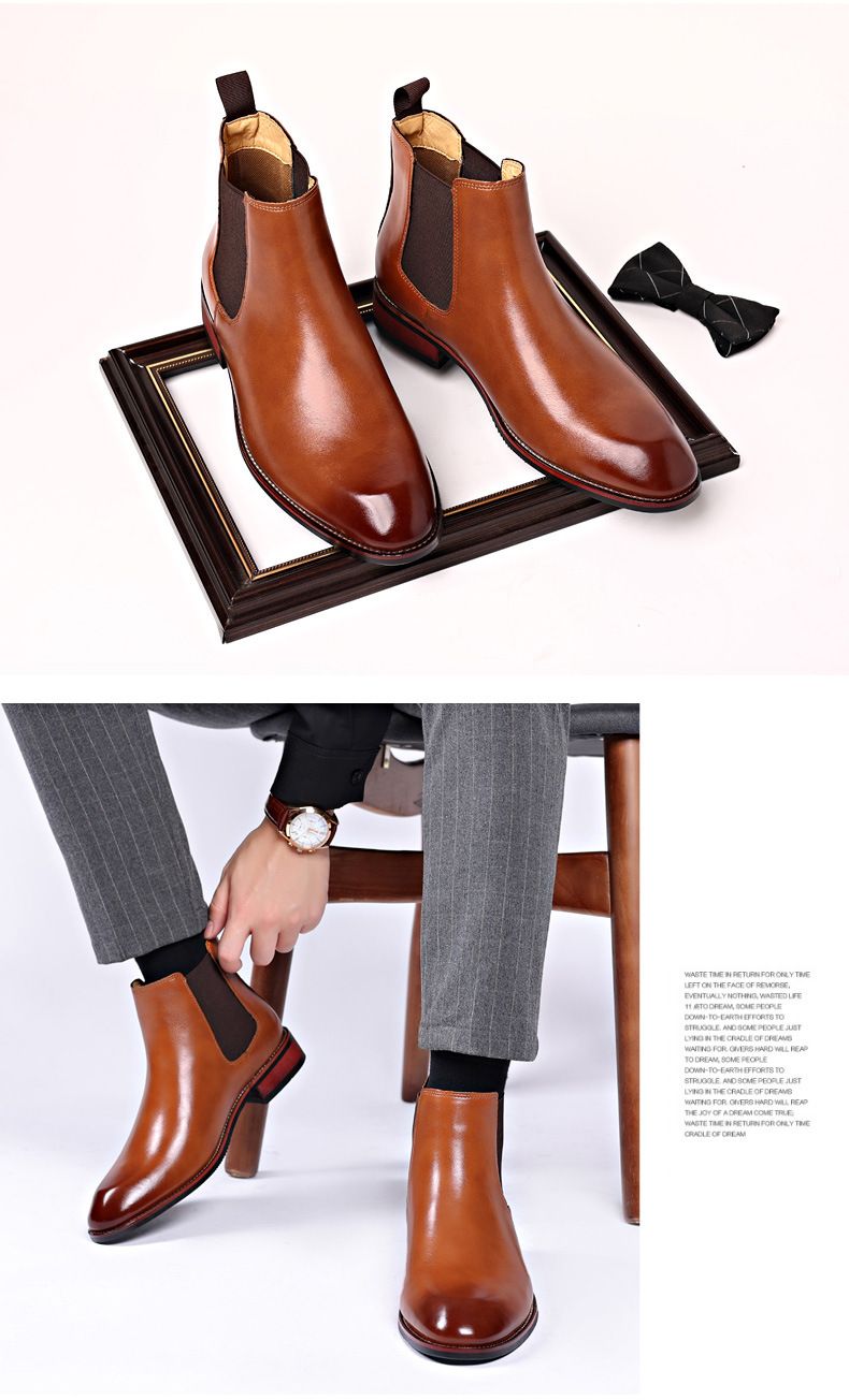 Breathable Pointed Ankle Boots High Tops Mid-tops Trendy Leather Boots_voghion.com