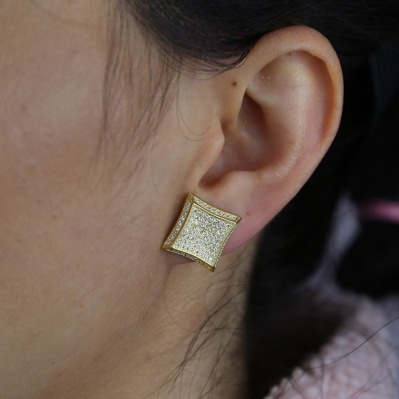 Set di gioielli da donna alla moda, orecchini in argento con micro zirconi intarsiati, gioielli Hip Hop_voghion.com