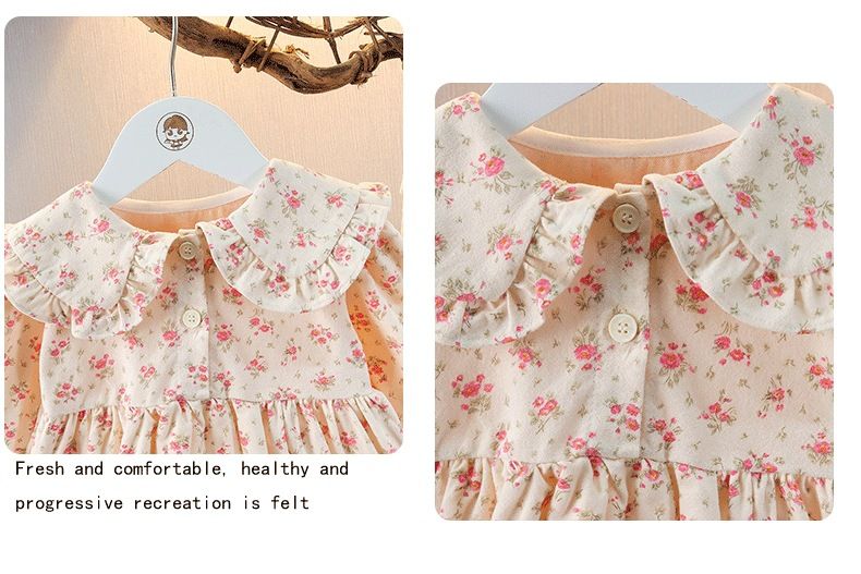 kid's clothing Floral three-piece autumn dress for baby girls Western style little girl dress set_voghion.com