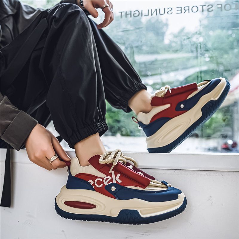 Scarpe da ginnastica alla moda da uomo in stile coreano, primavera e autunno 2025, con suola spessa, taglia grande45464748_voghion.com