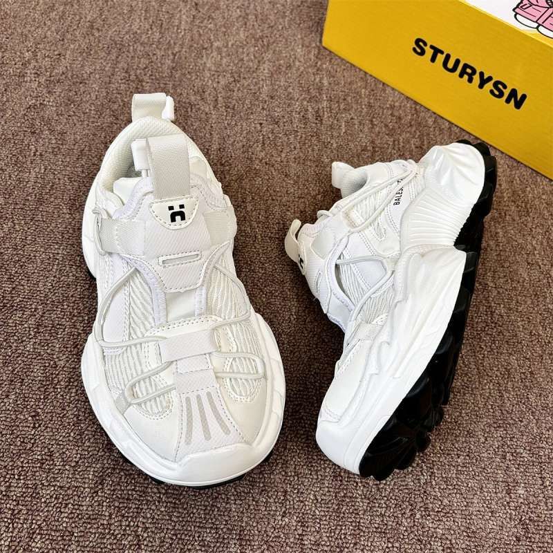 Scarpe da papà doppie bianche con fondo spesso da uomo e da donna_voghion.com
