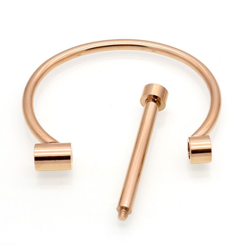 Titanium Steel Horseshoe Vacuum Gold Plated Bracelet D Shaped Horseshoe Buckle Stainless Steel Bracelet_voghion.com