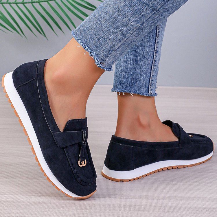 Herbstmode Einzelschuhe Vielseitige flache Unterseite Bequeme Halbschuhe Freizeitschuhe für Damen_voghion.com