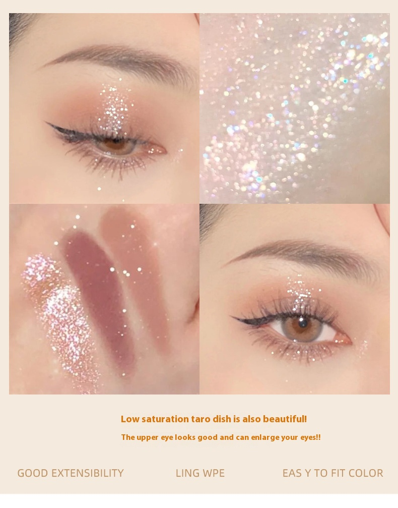 High Quality Transparent Mashed Potato Eye Shadow Plate Earth Color Matte Nine Color Sequins Eye Shadow_voghion.com