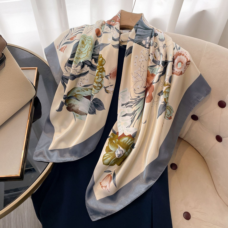 Nuova versione coreana sciarpa per protezione solare Scialle sottile da donna Capispalla estivo con stampa sciarpa da spiaggia lunga oversize_voghion.com