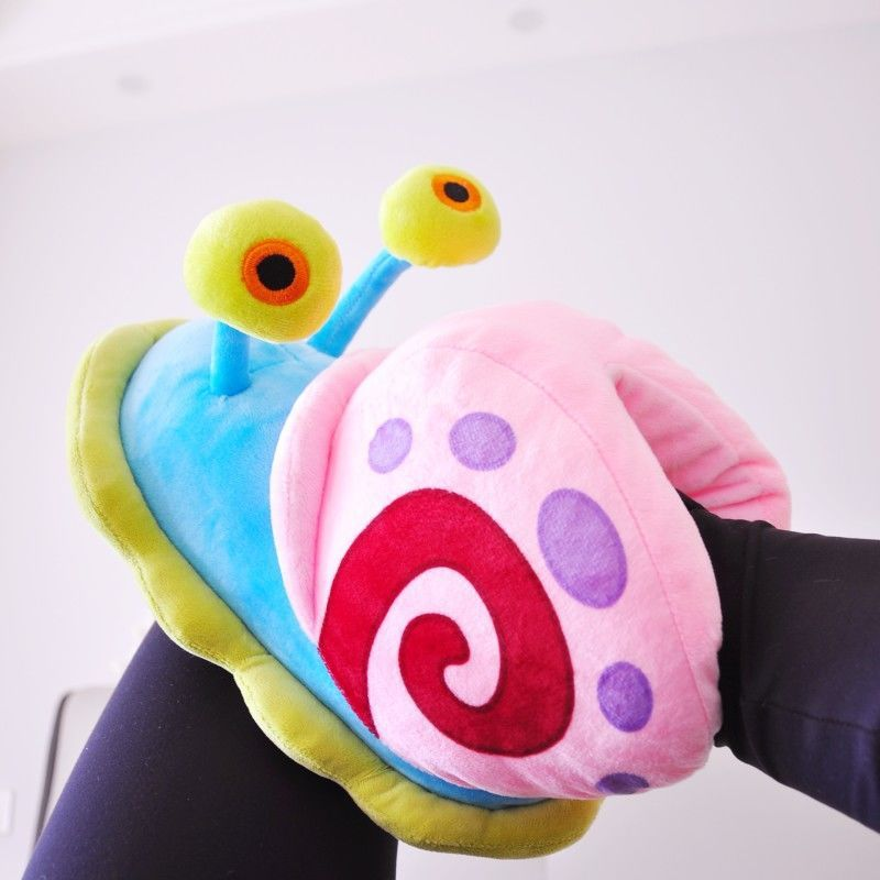 Cute Spongebob Squarepants Small Snail Cotton Shoes Bag Heel Home Parent Child Slippers Confinement Boots_voghion.com