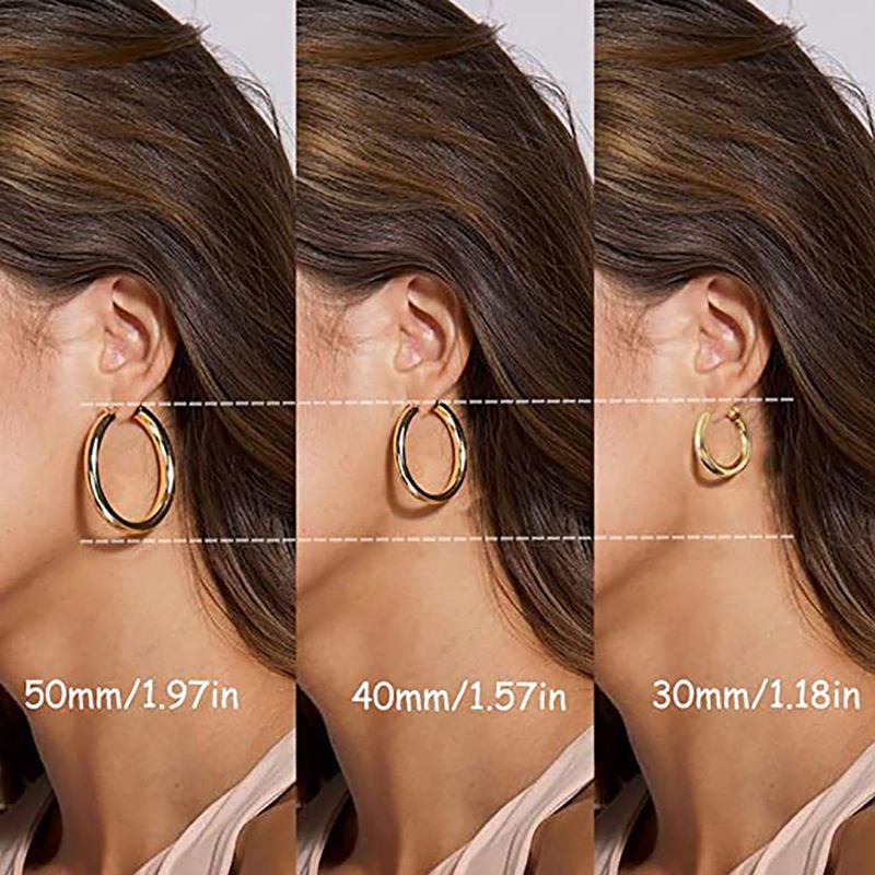 Orecchini con fibbia a forma di C orecchini in oro 14K, accessori ad anello circolare_voghion.com