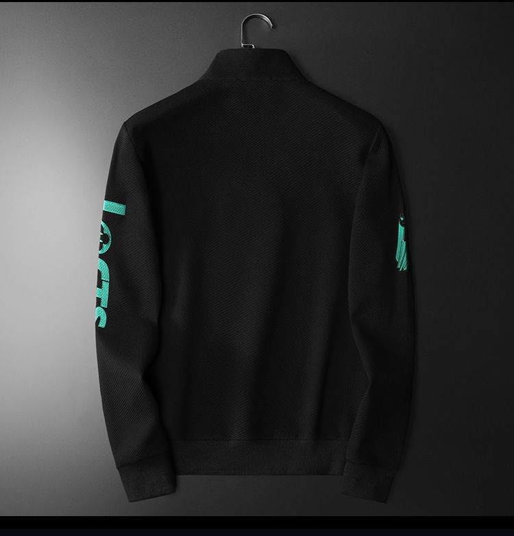 Felpa con cappuccio casual alla moda con mezza zip e colletto rialzato da uomo_voghion.com