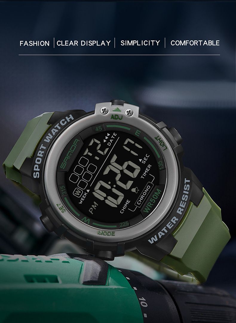 Digital Sports Watch – Multi-Function, 30M Waterproof, LED Backlight, TPU Strap – Trendy Unisex Design Luminous Student Watch_voghion.com