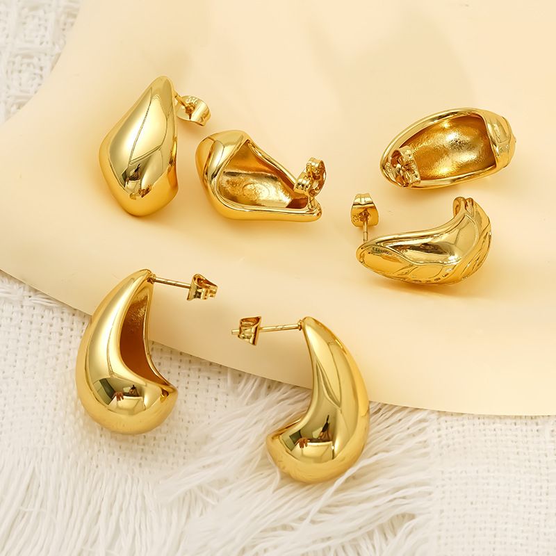 Orecchini unisex in acciaio al titanio con goccia d'acqua, stile alla moda e freddo, di alta qualità, di lusso, leggeri, in acciaio inossidabile._voghion.com