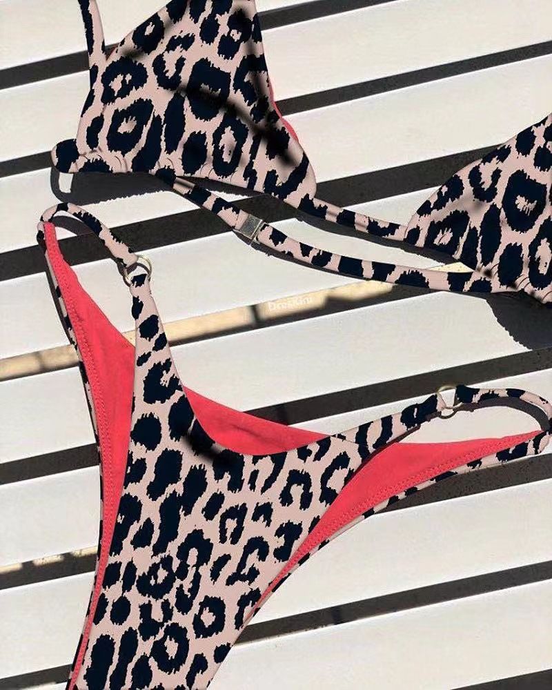 Dameskleding Nieuwe Hot Stijl Sexy Luipaardprint Drie Punten Kleine Borsten Bikini Sexy Luipaardprint Badpak String_voghion.com