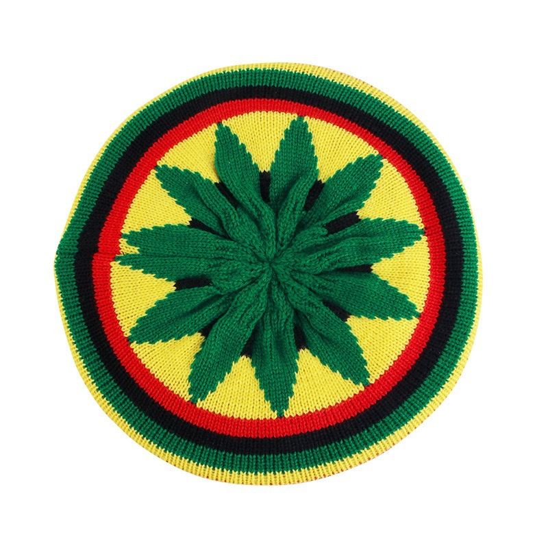 Trendy Jamaican Rainbow Reggae Hut Baskenmütze Herbst Winter Unisex_voghion.com