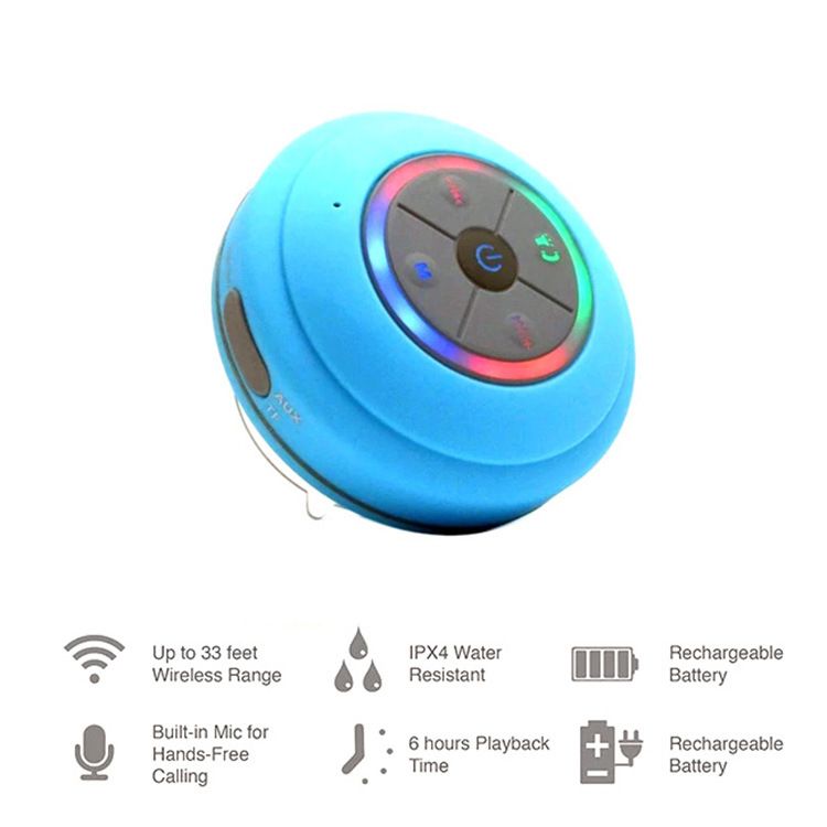 Taşınabilir Hoparlörler Açık Hava Banyo Araba Mini Taşınabilir Hoparlör Işık Büyük Vantuzlu Q9 Su Geçirmez Kablosuz Bluetooth Hoparlör_voghion.com