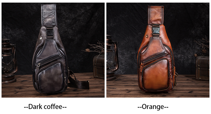 Hommes Original Crazy horse cuir décontracté Triangle bandoulière poitrine sac à bandoulière Design voyage une épaule sac sac à dos mâle_voghion.com