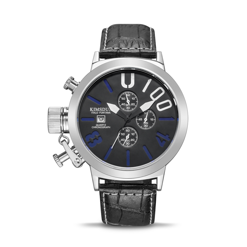 KIMSDUN Orologio da uomo con cinturino a quadrante grande Orologio impermeabile sportivo multifunzionale a tre occhi a sei pin_voghion.com