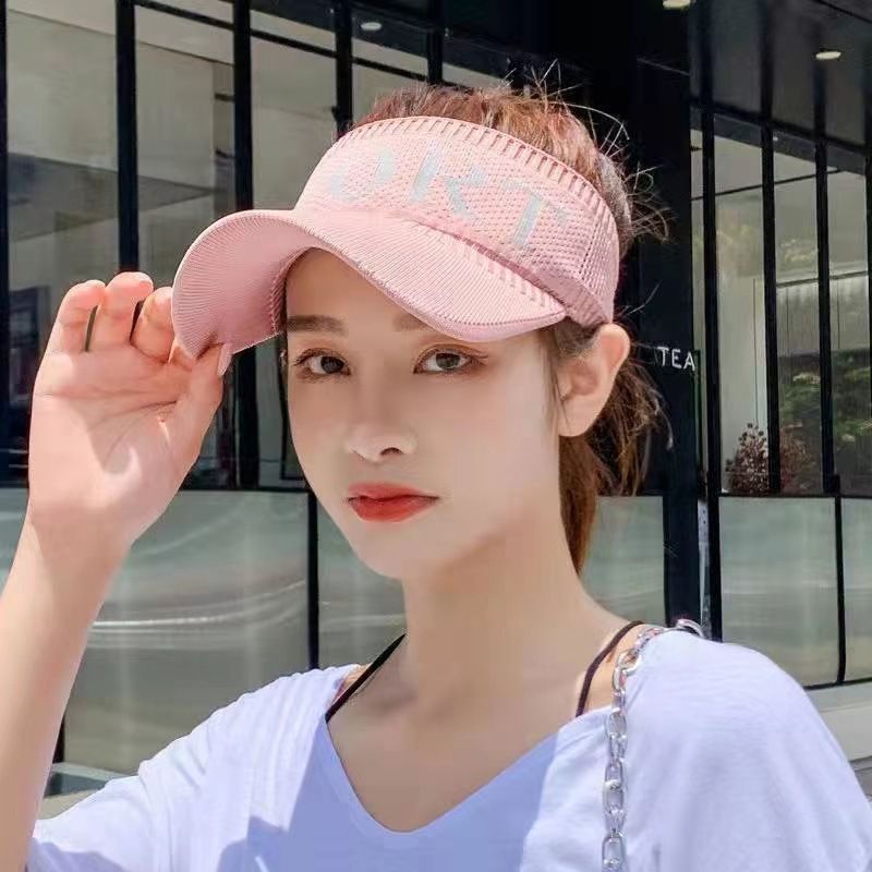 Unbeatable Quality Sunscreen Open Top Women Outdoor Sports Network Red Spring And Summer Sunshade Knitted For Running, Cycling, Duck Tongue_voghion.com