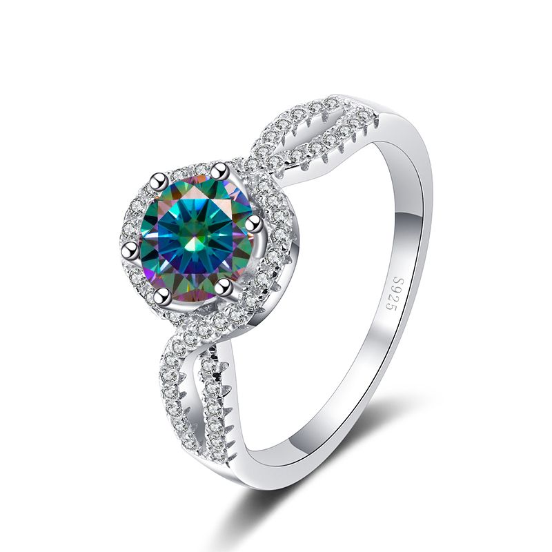 Tancise Moissanite Anello 0.5/1CT Anelli di diamanti brillanti per le donne Ragazze Promessa di nozze Regalo Gioielli in argento sterling_voghion.com