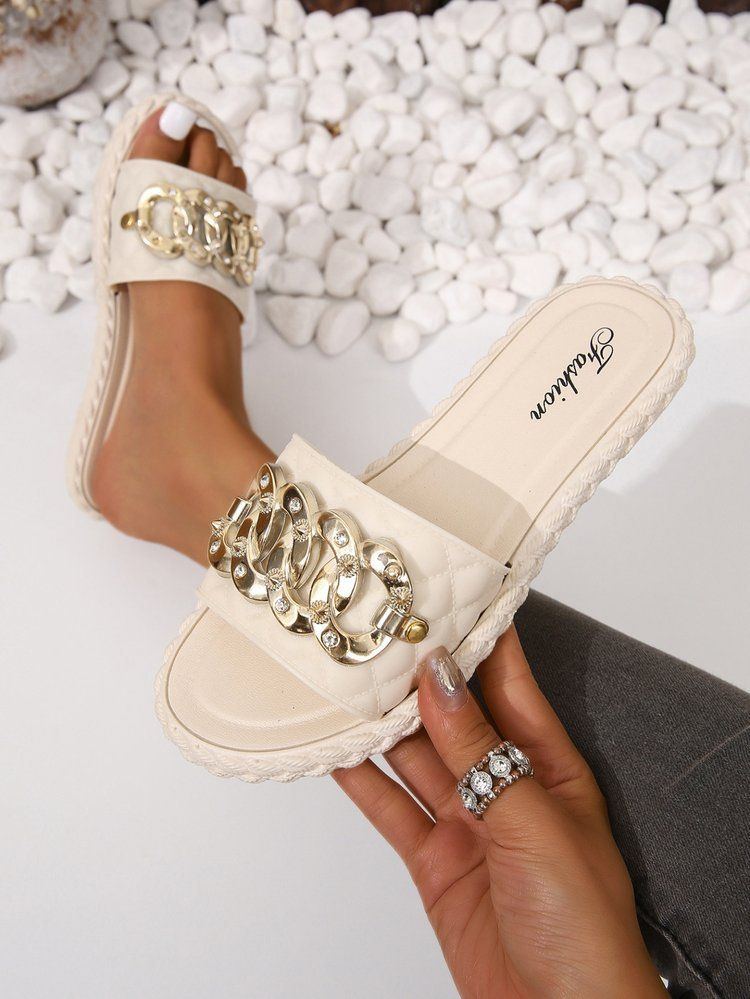 New Sandals Chain Casual Beach Sandals Flip-flops_voghion.com