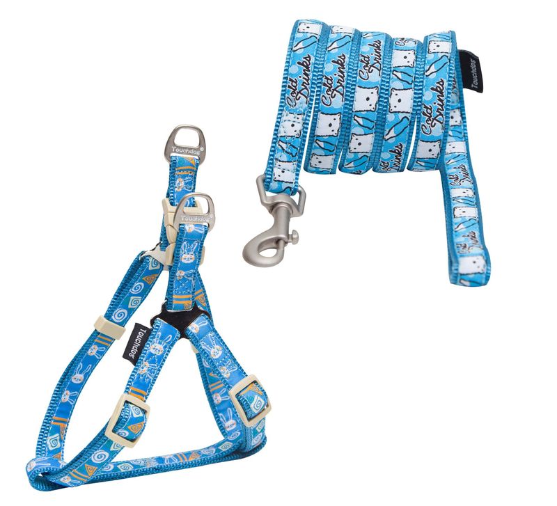 Touchdog 'Caliber' Designer Embroidered Fashion Pet Dog Leash And Harness Combination_voghion.com