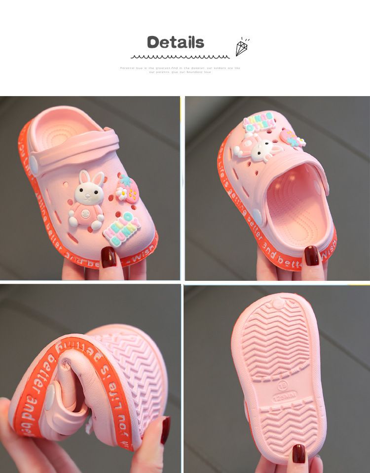 Kinder Sommer Hausschuhe für Mädchen süße Cartoon rutschfeste Jungen weiche Sohle Baby geschlossene Zehenloch Schuhe Home Kleinkind_voghion.com