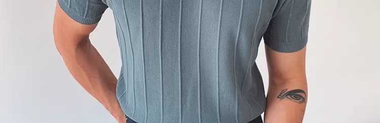 Férfi ruházat Póló férfi nyári új kerek nyakú póló félujjú férfi rövid ujjú vékony változatú alsó ing gyapjú póló_voghion.com